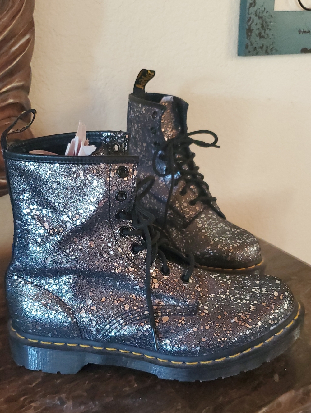 NWOT Dr Martens Metallic Splatter Pascal Boots